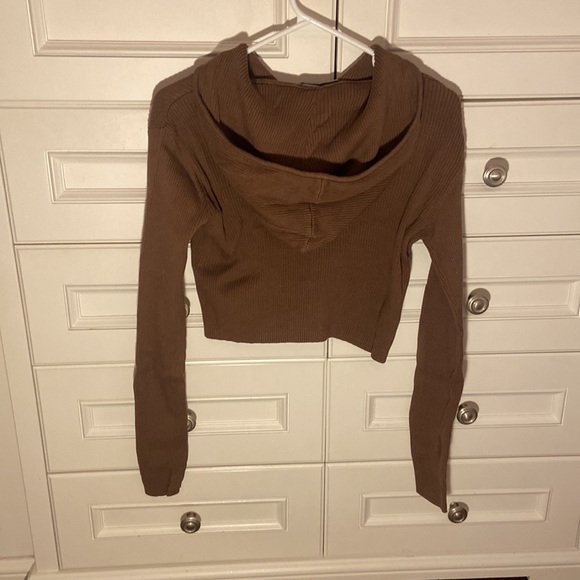 Tighter Cropped Zip Up Hoodie. From Brandy Melville - Picture 2 of 2